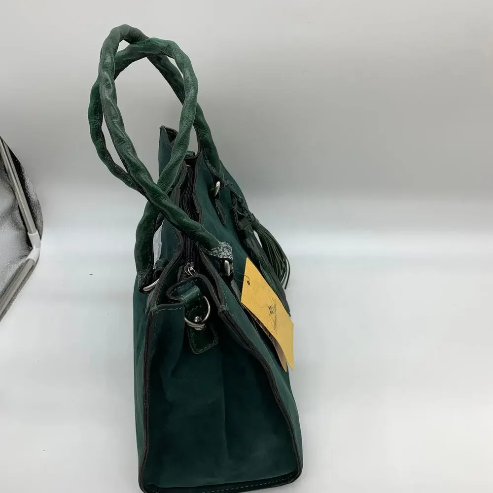 Patricia Nash Leather Handbags Primrose Satchel Dark Green Purse